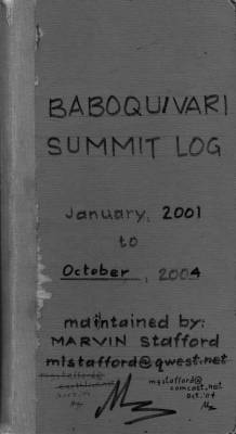 Cover of the 2001 - 2004 Summit Log