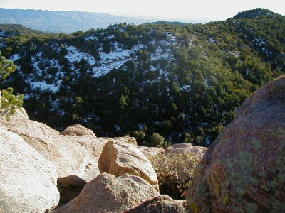 Anchors are along the edge of the rocks in the foreground