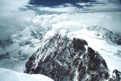 View from the summit of Shishapangma