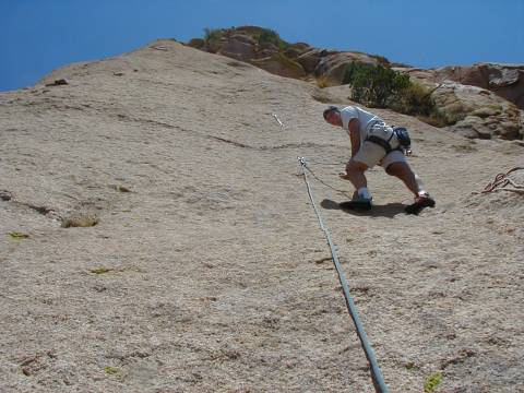 Scott on the first ascent of the second pitch