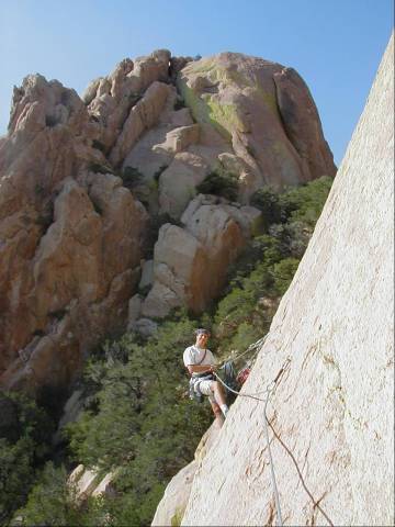 Scott at fourth belay