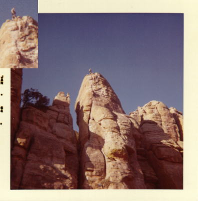 John at the top - Pete climbing