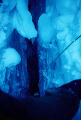 View down into crevasse