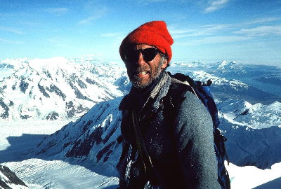 Fred Beckey on the summit of Mt. Forresta